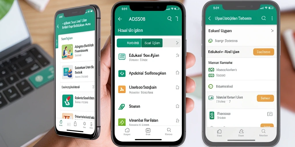 Antarmuka aplikasi Soal Ujian ADS508 yang intuitif dan mudah digunakan.
