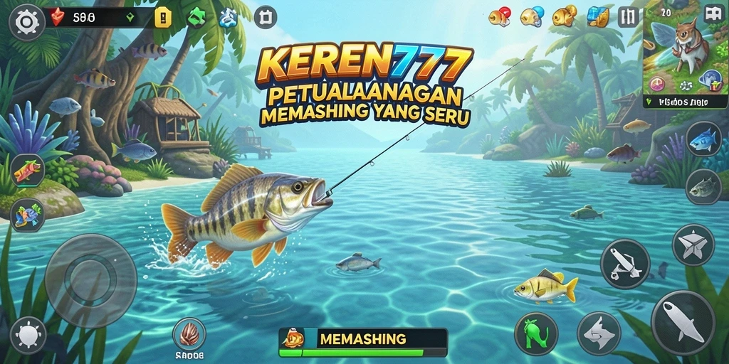 Tampilan antarmuka KEREN777 yang sederhana dan menarik saat memancing.
