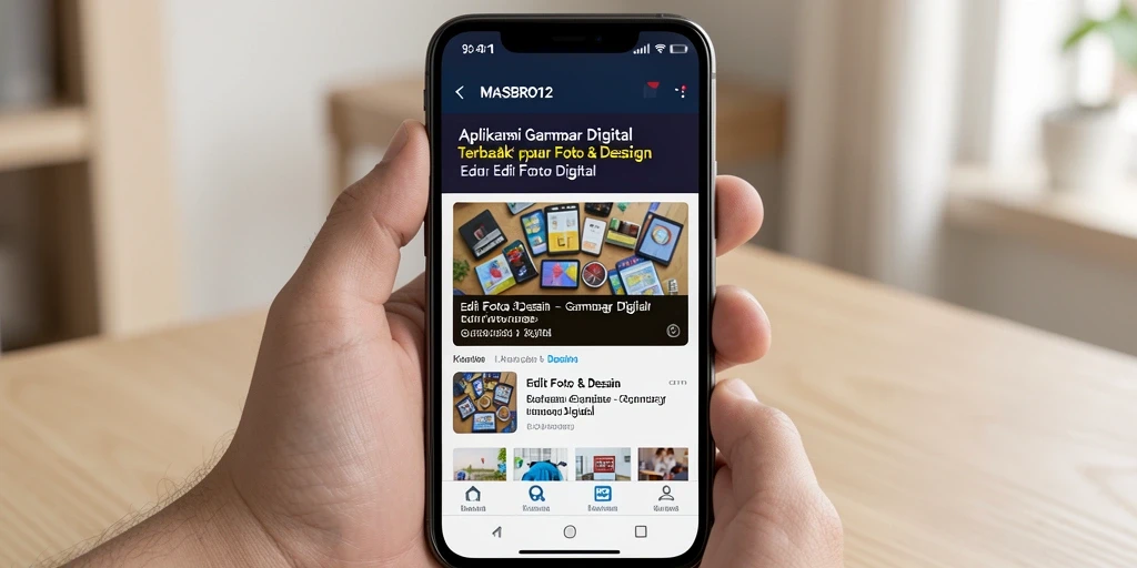 Tampilan antarmuka pengguna aplikasi Gambar Digital MASBRO12 yang modern dan intuitif.
