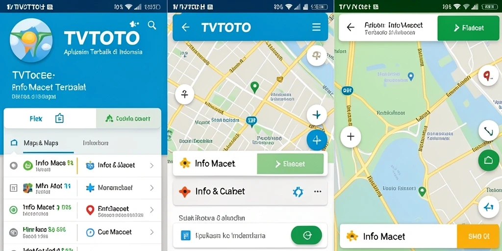 Antarmuka aplikasi TVTOTO yang menampilkan kondisi lalu lintas terkini.